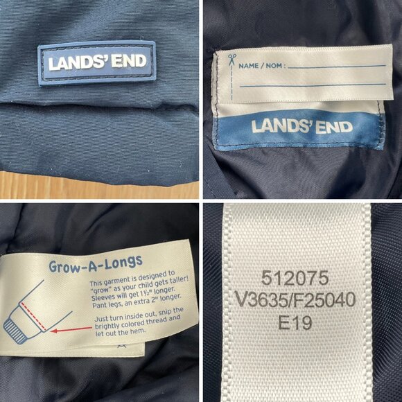 Lands’ End Snow Bibs Kids 7 Navy Blue Squall Waterproof Insulated Iron Knee Ski - Picture 13 of 14